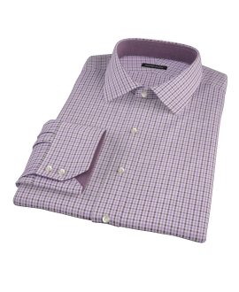Lavender and Brown Mini Gingham Custom Made Shirt 