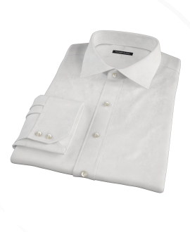 White Wrinkle Resistant 100s Broadcloth Fitted Shirt 