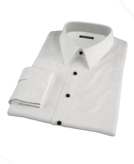 White Wrinkle Resistant 100s Broadcloth Custom Made Shirt 