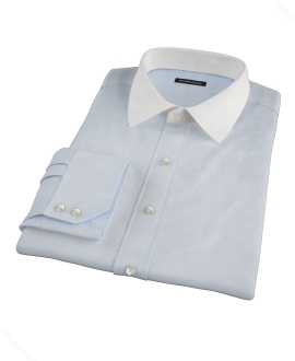 Bowery Light Blue Wrinkle-Resistant Pinpoint Custom Made Shirt 