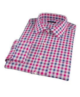 Red and Navy Multi Gingham Tailor Made Shirt 