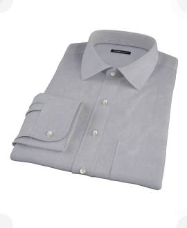 Blue End-on-End Fitted Dress Shirt 