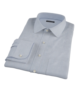 Light Blue Glen Plaid Fitted Dress Shirt 