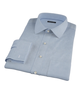 Blue Herringbone Custom Made Shirt 