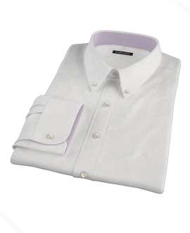 White 100s Oxford Fitted Dress Shirt 