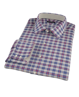 Blue and Orange Tartan Dress Shirt 