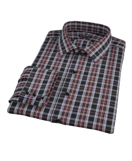 Whistler Maroon Plaid Fitted Dress Shirt 