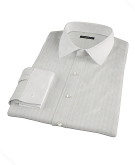 Light Blue Satin Stripe Custom Dress Shirt 