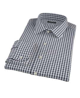 Dark Navy Gingham Dress Shirt 