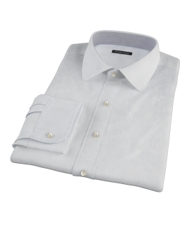 140s Light Blue Wrinkle Resistant Fine Grid Custom Dress Shirt 