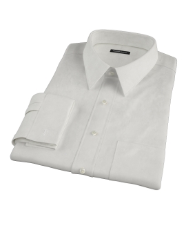 White Phantom Grid Fitted Dress Shirt 