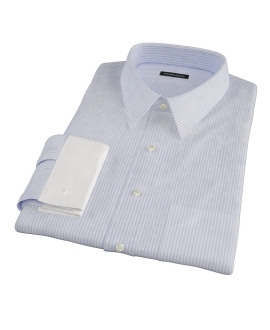 Light Blue Thin Stripe Heavy Oxford Fitted Shirt 