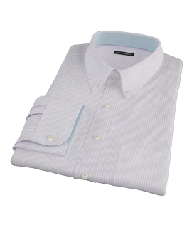Purple Thin Stripe Heavy Oxford Men's Dress Shirt 