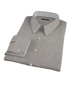 Black Heavy Oxford Cloth Custom Dress Shirt 