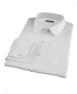 White Pinpoint Fitted Dress Shirt 
