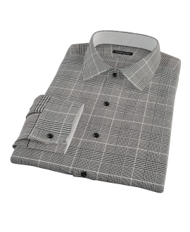 Heavy Black Houndstooth Fitted Shirt 