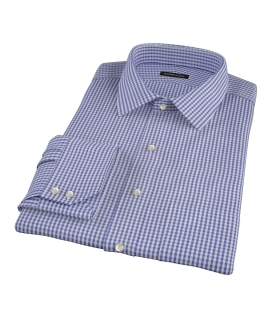 Small Blue 100s Gingham Fitted Shirt 