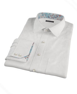 Bowery White Wrinkle-Resistant Pinpoint Custom Dress Shirt 