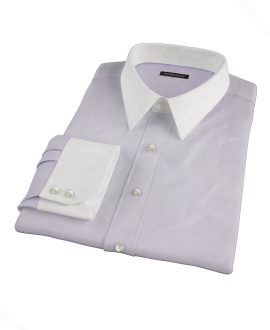 Lavender Wrinkle Resistant Mini Herringbone Men's Dress Shirt 