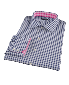 Navy Gingham Tailor Made Shirt 