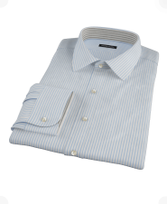 Light Blue University Stripe Pinpoint Fitted Dress Shirt 