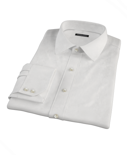 White 100s Broadcloth Custom Dress Shirt 