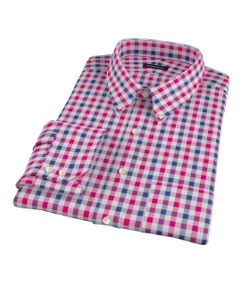Red and Navy Multi Gingham Dress Shirt 