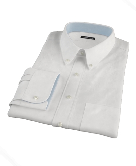 White Heavy Oxford Cloth Fitted Dress Shirt 