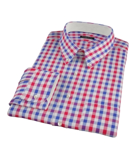 Red and Blue Large Gingham Dress Shirt 