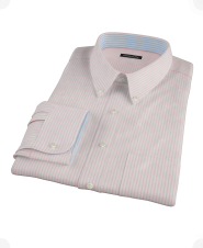 Pink University Stripe Pinpoint Custom Dress Shirt 