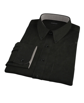 Black Broadcloth Custom Dress Shirt 