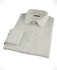 Ivory Pinpoint Fitted Dress Shirt 