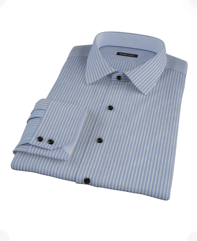 French Blue Stripe Custom Dress Shirt 