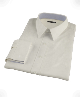 Ecru Pinpoint Fitted Dress Shirt 