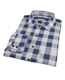 Extra Large Navy Gingham Custom Made Shirt 