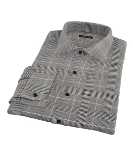 Heavy Black Houndstooth Tailor Made Shirt 
