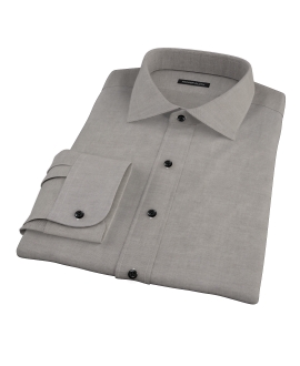 Black Heavy Oxford Cloth Fitted Shirt 