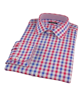 Red and Blue Large Gingham Custom Made Shirt 