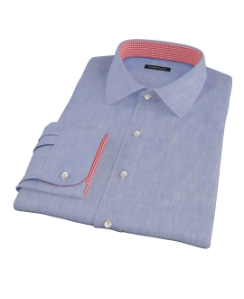 Light Blue Linen-Effect Custom Made Shirt 