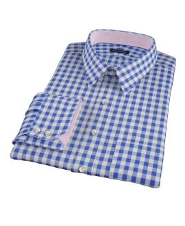 Royal Blue Large Gingham Custom Made Shirt 