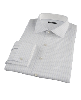 Blue and Green Stripe Fitted Shirt 