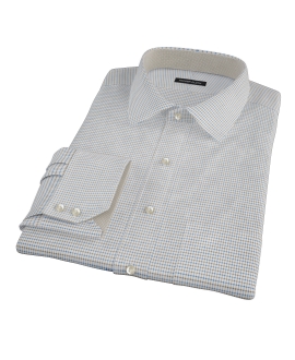 Coffee & Blue Check Custom Dress Shirt 