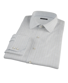 Light Blue Gray Dobby Stripe Custom Made Shirt 