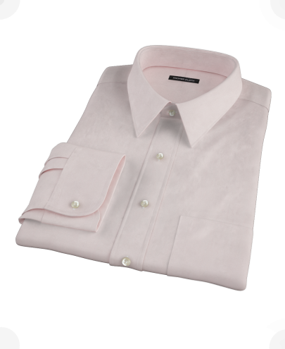 Pink End-on-End Fitted Dress Shirt 