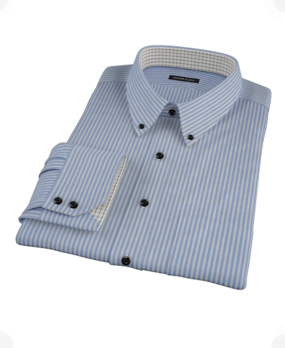 French Blue Stripe Custom Dress Shirt 