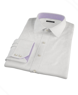 Bowery White Wrinkle-Resistant Pinpoint Fitted Dress Shirt 