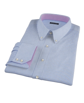 Royal Blue Small Grid Custom Dress Shirt 
