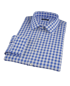 Royal Blue Large Gingham Men's Dress Shirt 