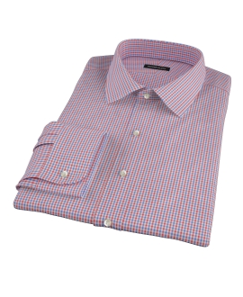 Red and Blue Mini Gingham Custom Made Shirt 