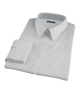 Light Blue Gray Dobby Stripe Fitted Shirt 